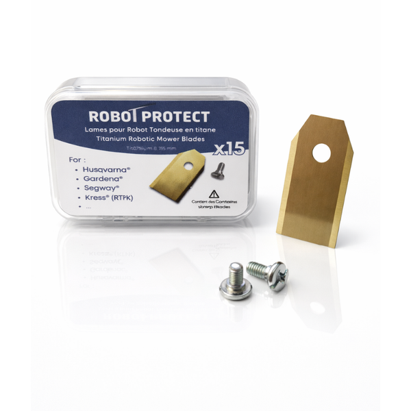 15 lames robot tondeuse compatibles Husqvarna, Segway et Gardena + vis