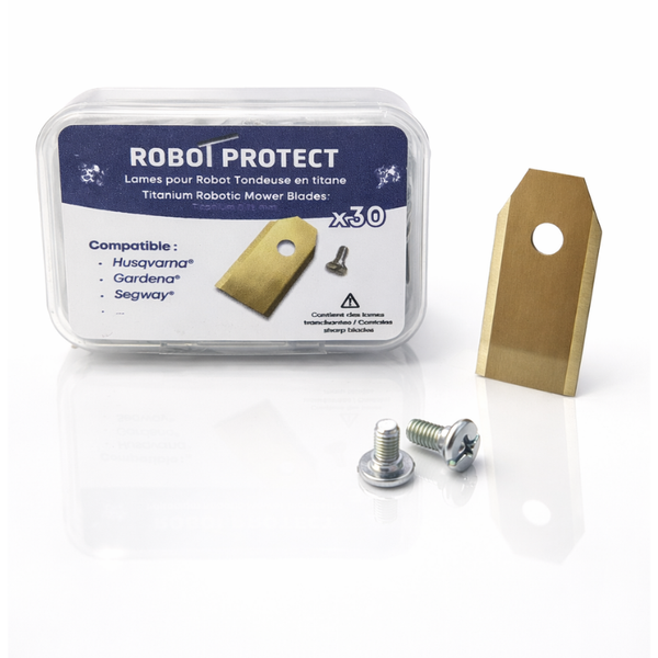 30 lames robot tondeuse compatibles Husqvarna, Segway et Gardena + vis